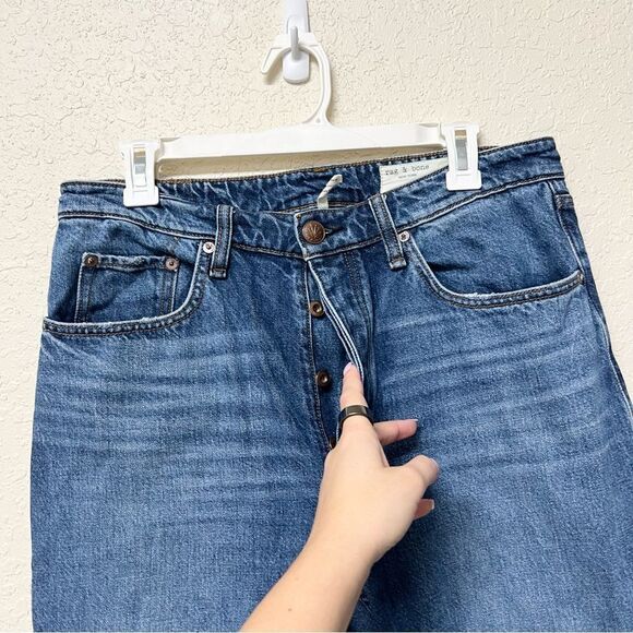 Rag & Bone Nina High Rise Ankle Cigarette Jeans Blue Denim Size 30 Buttonfly - Picture 2 of 7